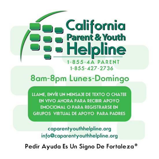 CA Parent & Youth Helpline Spanish